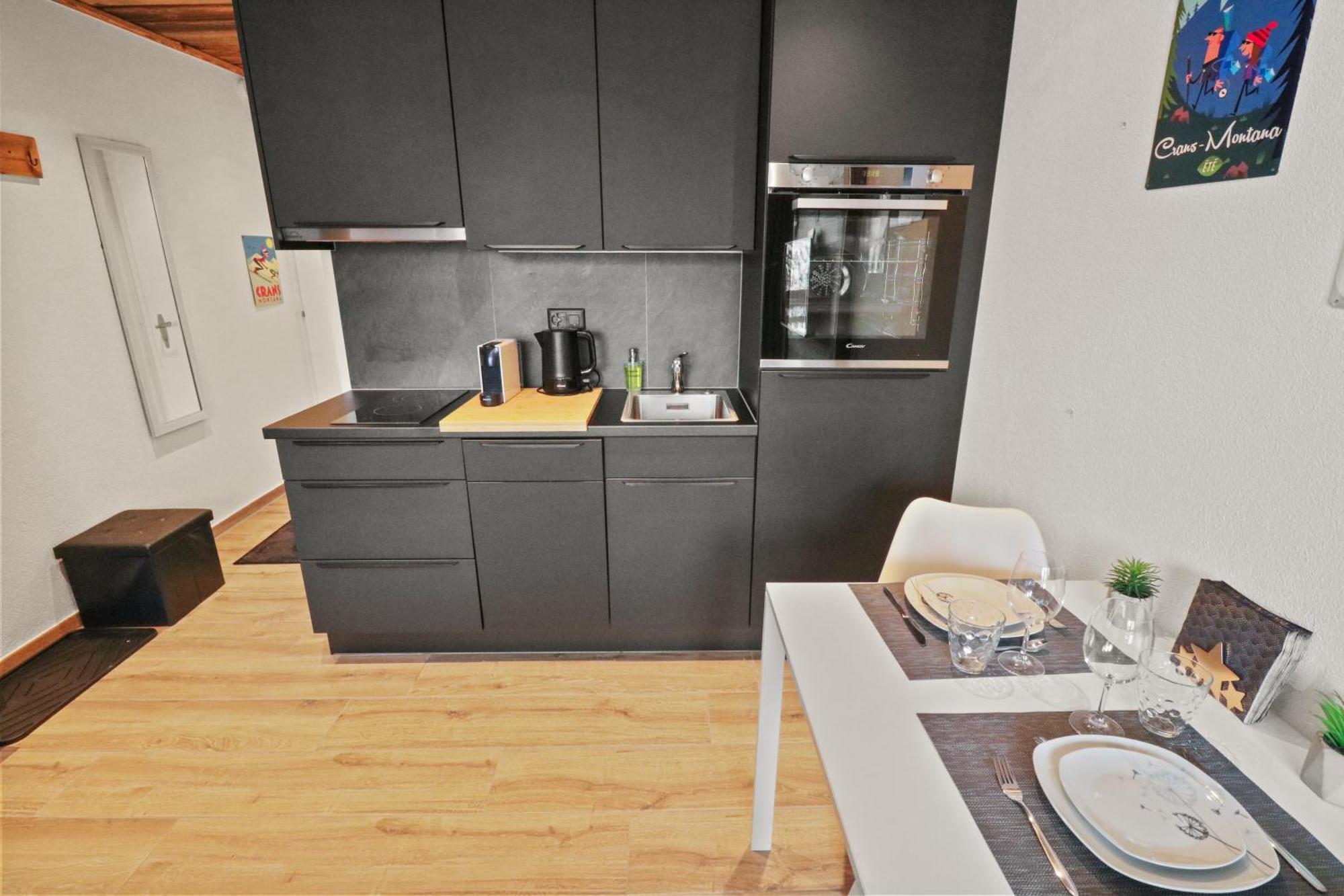 Joli Studio Avec Parking Gratuit Crans-Montana Extérieur photo