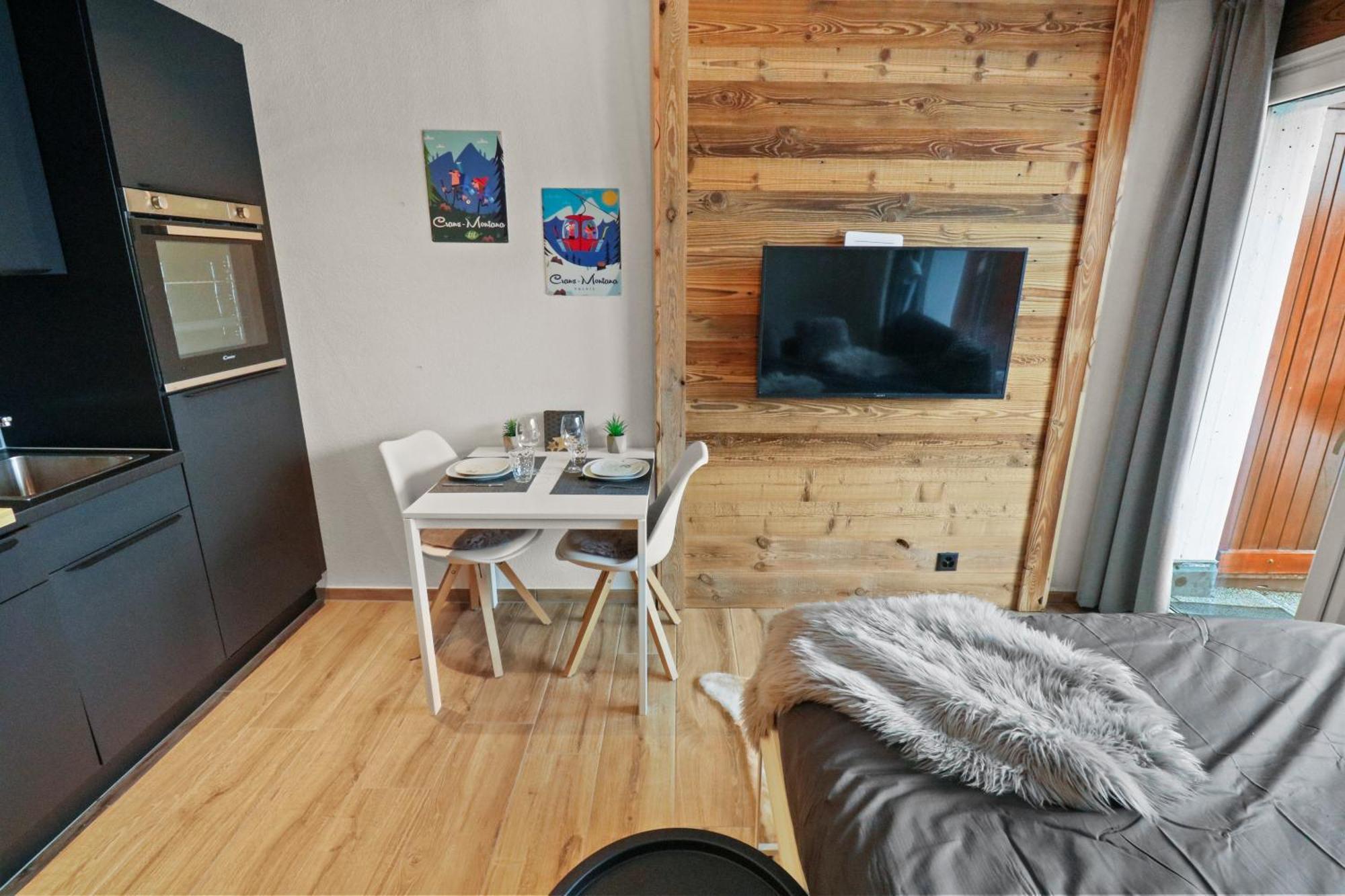Joli Studio Avec Parking Gratuit Crans-Montana Extérieur photo