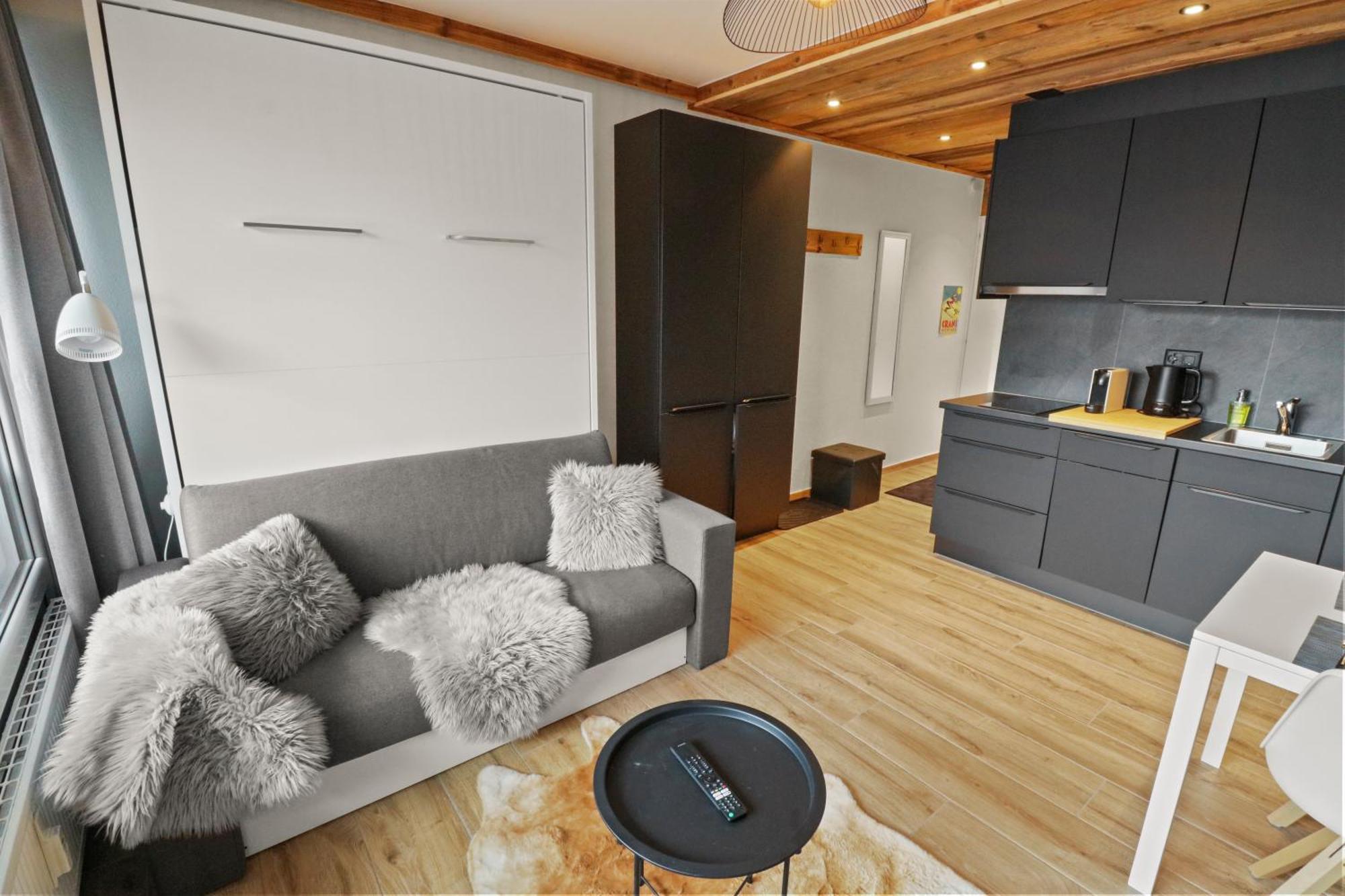 Joli Studio Avec Parking Gratuit Crans-Montana Extérieur photo
