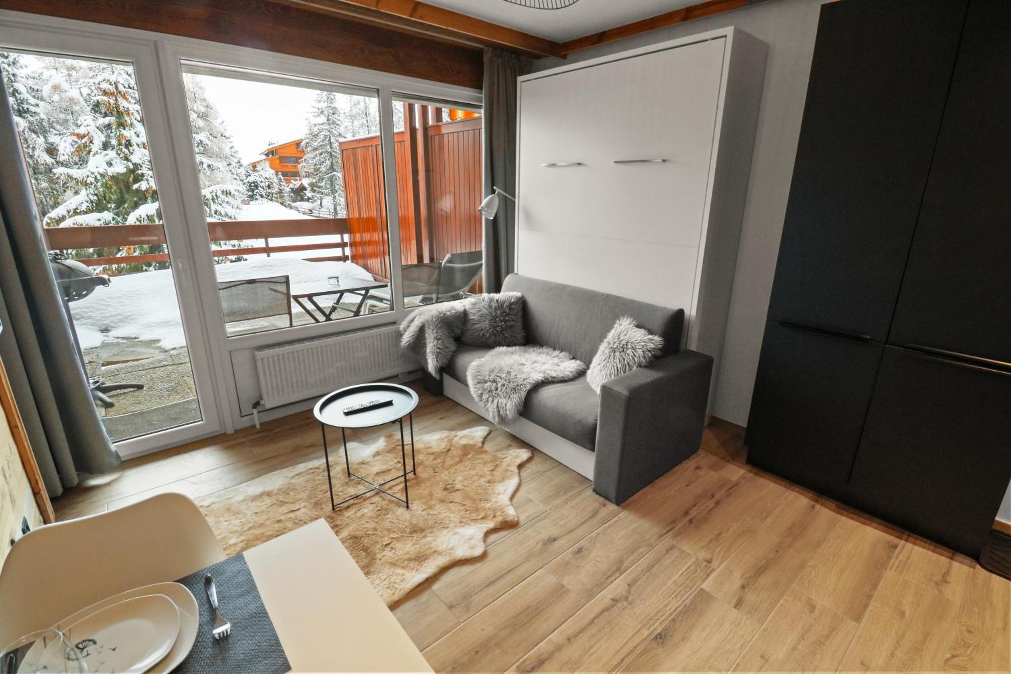 Joli Studio Avec Parking Gratuit Crans-Montana Extérieur photo